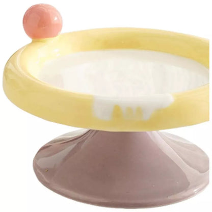 Ergonomic Elevated Wide Mouth Ceramic Cat Bowl