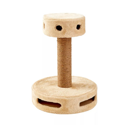 Multi-Layer Jute Scratching Post With Double Ball Game Holes