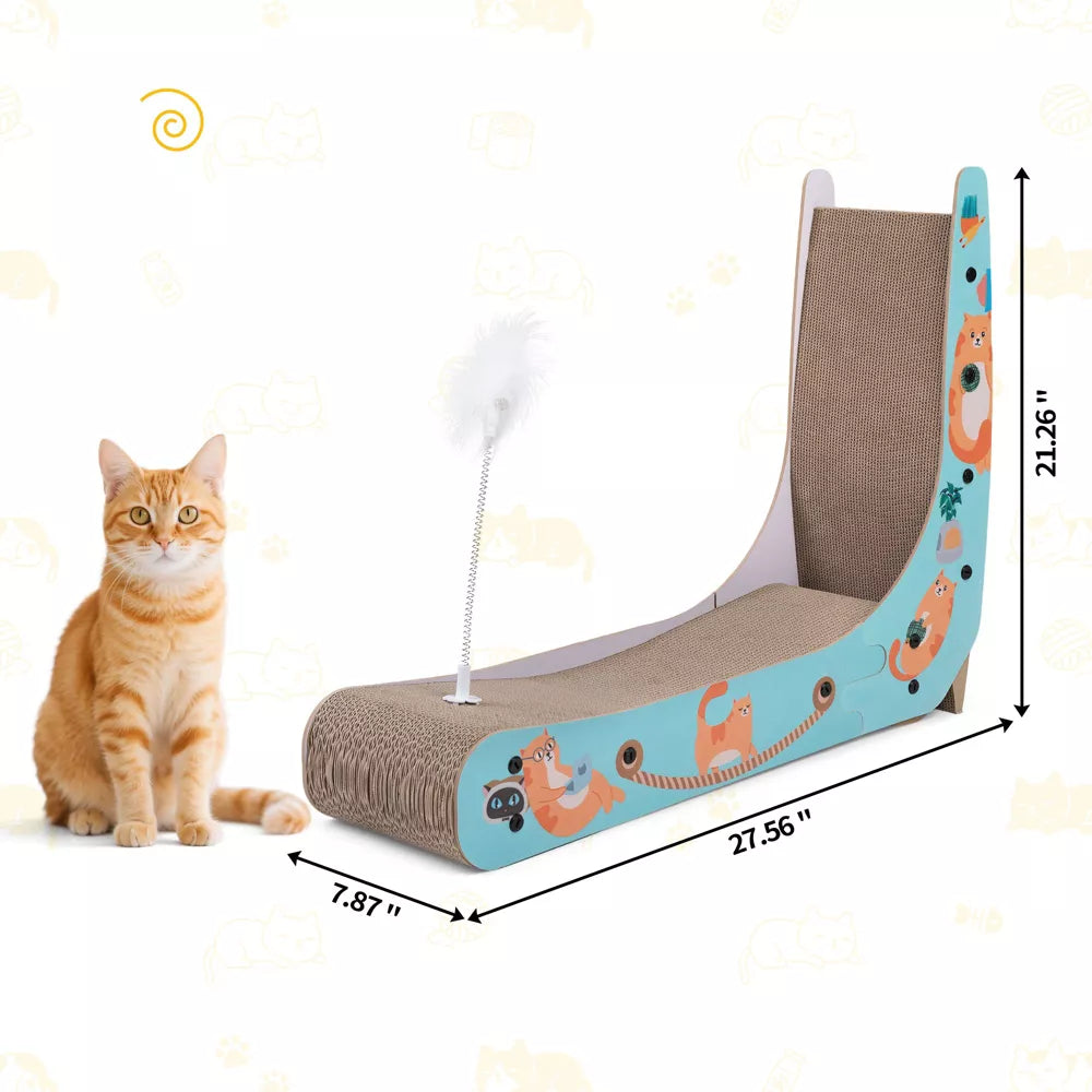 L Shape Reversible Cat Scratcher Lounge Pad