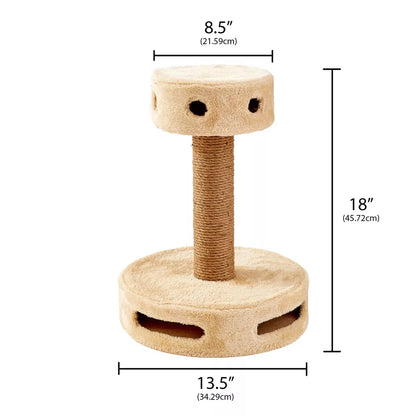 Multi-Layer Jute Scratching Post With Double Ball Game Holes