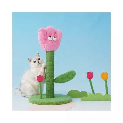 Tulip Shaped Jute Cat Scratching Post Medium Size